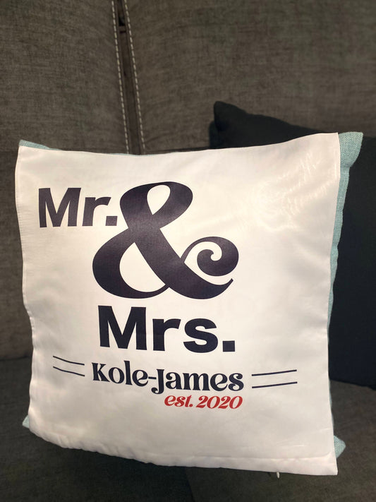 Newlywed Monogram-Style Pillow/Pillowcase