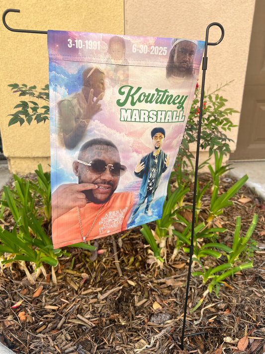 Custom Memorial Flag w/ Stand