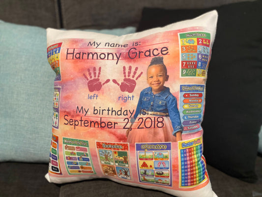 Preschool Learning Pillow/Pillowcase